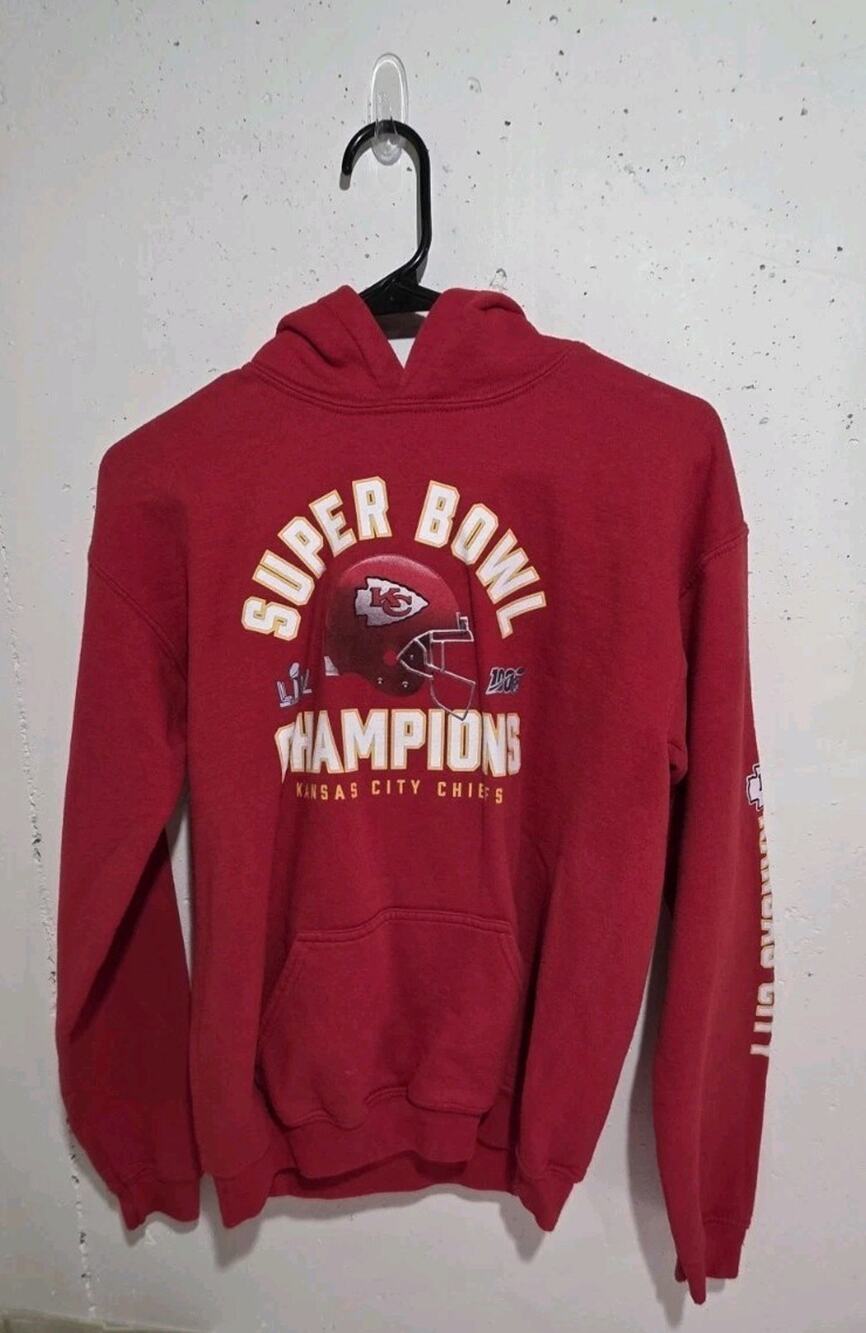 Kansas City Chiefs Super Bowl LIV Champions Hoodie Fanatics Red NFL KC Youth XL